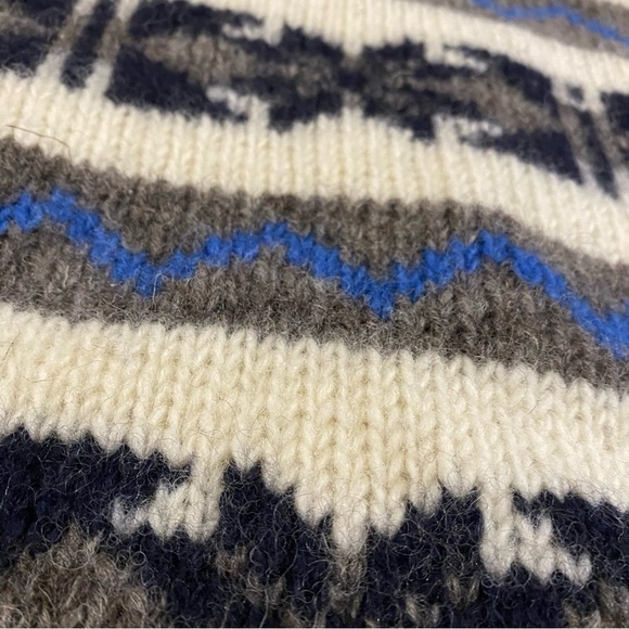 BALTA Vintage 100% wool fisherman grandpa core thick aztec sweater - Picture 12 of 13